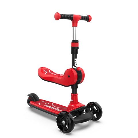 Royalbaby Kids Scooter Boys Girls Ride On Toy Push Brake Adjustable Seat 3 Wheel Red Colour