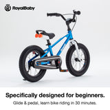RoyalBaby EZ Kids Bike, 12 - 14 Inch Balance Pedal Convertable Bicycle, Pink | 2-in-1 Switchable, Safer &amp; Easy for Beginners Learn Balancing to Biking, 3-5 Years