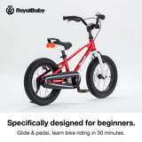 RoyalBaby EZ Kids Bike, 12 - 14 Inch Balance Pedal Convertable Bicycle, Pink | 2-in-1 Switchable, Safer &amp; Easy for Beginners Learn Balancing to Biking, 3-5 Years