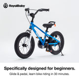 RoyalBaby EZ Kids Bike, 12 - 14 Inch Balance Pedal Convertable Bicycle, Pink | 2-in-1 Switchable, Safer &amp; Easy for Beginners Learn Balancing to Biking, 3-5 Years