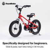 RoyalBaby EZ Kids Bike, 12 - 14 Inch Balance Pedal Convertable Bicycle, Pink | 2-in-1 Switchable, Safer &amp; Easy for Beginners Learn Balancing to Biking, 3-5 Years