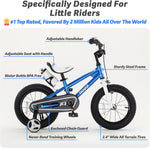 RoyalBaby BMX Freestyle 8th Blue Color 12 14 16 18 Inch Sport Kids Bike Training Wheel or Kickstand Bicycle Boys Girls