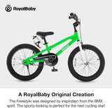 RoyalBaby BMX Freestyle 8th Green Color 12 14 16 18 Inch Sport Kids Bike Training Wheel or Kickstand Bicycle Boys Girls