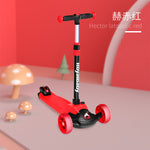 Royalbaby Foldable Adjustable Flasing Wheels Kids Kick Scooter Red Color