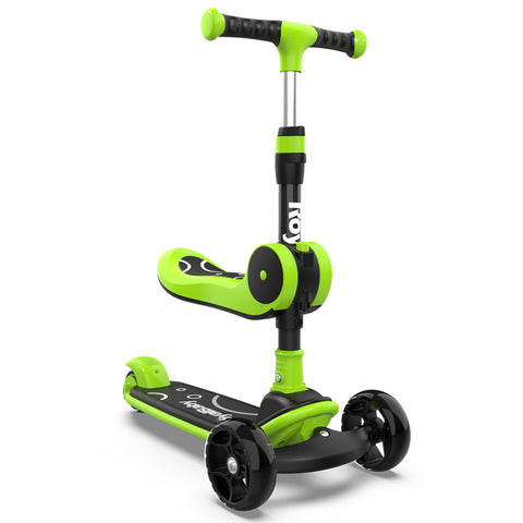 Royalbaby Kids Scooter Boys Girls Ride On Toy Push Brake Adjustable Seat 3 Wheel Green Black Colour