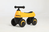 RoyalBaby Baby Walker Yellow 4 Wheels Kid Balance Bike Toddler Scooter Ride On Toys For 1-3 Years