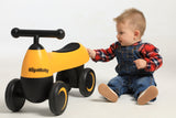 RoyalBaby Baby Walker Yellow 4 Wheels Kid Balance Bike Toddler Scooter Ride On Toys For 1-3 Years