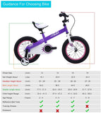 Royalbaby Honey Kids Bike for Boys and Girls 12 14 16 18 inch, Purple White Color