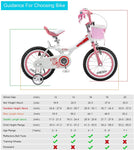 Royalbaby Jenny Princess Girls Kids Bike 12 14 16 18 20 Inch, Pink and White Color