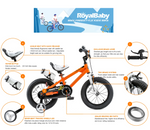 Royalbaby BMX Freestyle Pedal Brake Kids Bike for Boys and Girls 12 14 16 18 inch, Orange