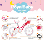 Royalbaby Stargirl Girls Kids Bike 12 14 16 18 Inch, Pink and White Color