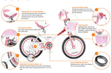 Royalbaby Jenny Princess Girls Kids Bike 12 14 16 18 20 Inch, Pink and White Color