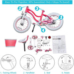 Royalbaby Stargirl Girls Kids Bike 12 14 16 18 Inch, Pink and White Color